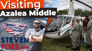 Helicopter Lands - Azalea Middle School - Great American Teach-in Day