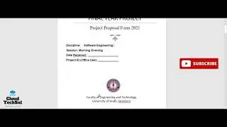 How to Fill Final Year Project (FYP) Proposal Form || University of Sindh