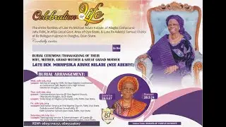 Burial Service: Late Dcn. Modupeola Aduke Kolade (Nee Adebiyi)