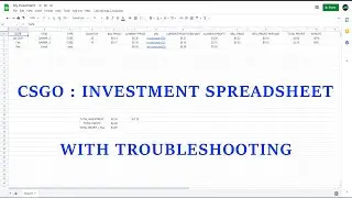 CSGO Investment Spreadsheet With Troubleshooting - Every Investor Should have its own Spreadsheet