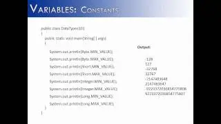 Variables: Constants (Java)
