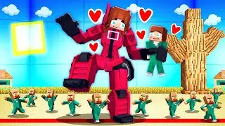 JJ`s Girl SQUID GAME TRANSFORMER and JJ - Love Story - Maizen Minecraft Animation