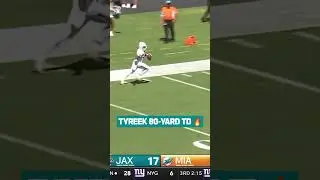 TYREEK HILL 80 YARD TD BOMB NFL DOLPHINS VS JAGUARS #shorts #nfl #tyreekhill