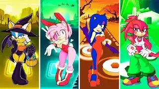 Rouge VS Amy Rose VS Sonic VS Knuckles | Tiles Hop EDM Rush