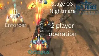 Sky Force Reloaded | player 2 | stage 03 (Nightmare) | octopus and enforcer