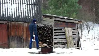 Life in a forest village | Wood stove repair | Cooking Dinner in a log cabin in the forest