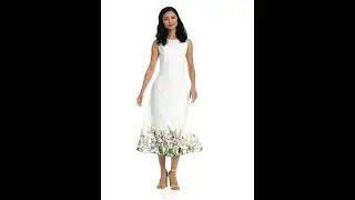 Amazon Brand - Eden & Ivy Women's Polyester A-Line White Midi Dress