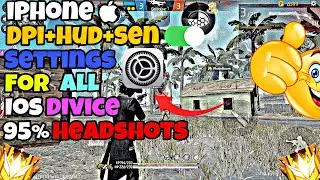 iPhone  dpi settings | iPhone  dpi⚡️hud⚡️sen setting for all iOS devices | 95% headshots 🎯 | ff