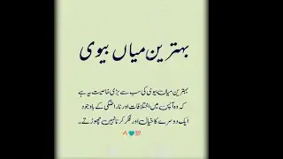 Amazing collection of husband wife quotes in urdu | islamic urdu quotes | urdu quotes voice