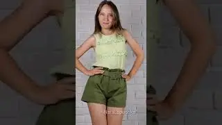 Хлопковые шорты с ремнем в болотном цветк с AliExpress + видео с примеркой.