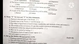 Class 4th- SCIENCE ||  Half Yearly Question Paper 2024