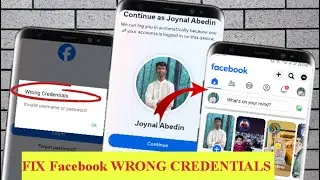 How To FIX Facebook WRONG CREDENTIALS INVALID Username or Password - Full Guide