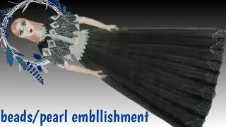 Beads or pearl emblishment illustration tutorial | step by step | fashion illustration