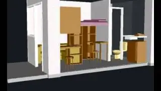 124 sqft. (11.5 sqm.) Studio model 3D pt.1