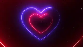 60 min Neon Lights Love Heart Tunnel l Romantic Abstract Glow Particles Moving Wallpaper Background