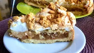 ПОЛЬСКИЙ ЯБЛОЧНЫЙ ПИРОГ С БЕЗЕ И ПЕСОЧНОЙ КРОШКОЙ