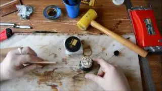 Leatherworking Lessons. Making a Credit Card Holder in 5 Minutes. Painting with Stain