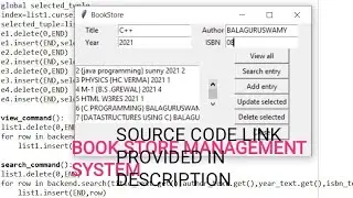 PYTHON PROJECT on BOOKSTORE MANAGEMENT SYSTEM WITH SOURCE CODE