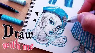 ✿ DRAWING WITH SIMPLE TOOLS // fashion art sketchbook page with various patterns + ART HEALTH chat