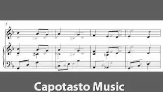 Free violin and easy piano sheet music, Melody In F by Anton Rubinstein