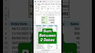 Sum Between Two Dates in Excel..#viralshorts   #excelshorts