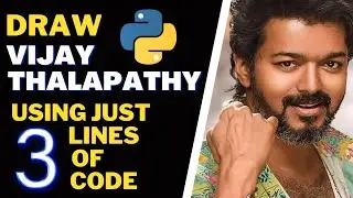 Draw Image of Vijay Thalpathy in just 3 line code of python || Vijay Thalapathy using python