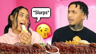 LEADING HIM ON THE ENTIRE VIDEO *BBQ MUKBANG*