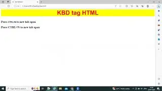 How to use kbd tag in html