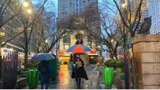 [4K]🇺🇸Walking in the Rain in NYC- Midtown Manhattan, Empire State Building, Koreatown /Feb.28 2021