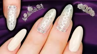 ROYAL WEDDING NAILS - PRINCESS MEGHAN MARKLE Nude Stamping Pearlescent Nail Art