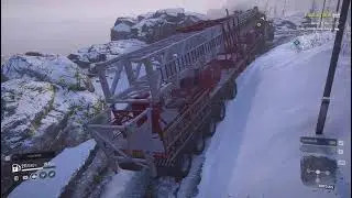 Delivering Oil Rig Salvage semi-Trailer to the port most heavy trailer in Snow runner Gameplaypart21