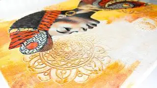 You HAVE To Try This Acrylic Paint Photo Transfer Technique - Golden African Queen | AB Creative