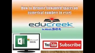 Remove Unwanted Spaces on numerical numbers in excel | Trim & Substitute Formula Best Use in Excel