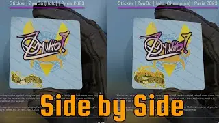 CSGO - ZywOo Paris 2023 Sticker Comparison (Normal vs Champion)