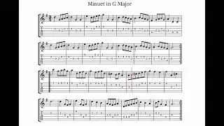 Minuet in G Major - Guitarbook.co.uk