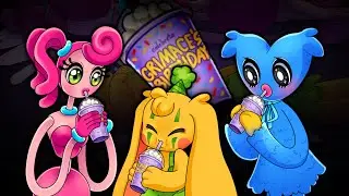 Mommy long legs, Bunzo and Huggy Wuggy drink GRIMACE SHAKE | compilation shorts