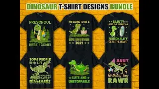 Dinosaur T-Shirt Design Video Mockup