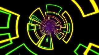 VJ LOOP NEON Orange adn Green Abstract Background Video Lines Pattern - Motion 4k Screensaver