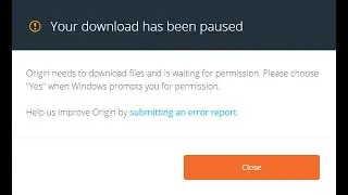How to Fix , Origin needs to download files and is waiting for permission.