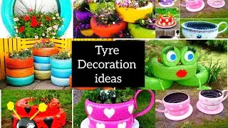 tyre decoration ideas/beautiful tyre creative decoration ideas/how to decorate tyre/simple ideas