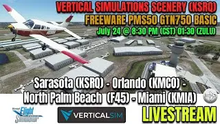 MSFS 2020 | LIVE | New Just Flight PA-28-161 Warrior II | VerticalSim KSRQ | FREEWARE GTN 750
