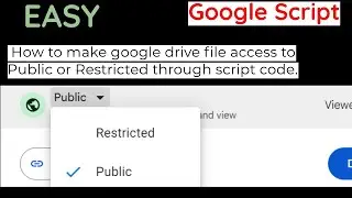 With google script How to make google drive file access to public | private .