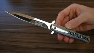 TAC-FORCE STILETTO SPRINGMESSER SILVER IM TEST