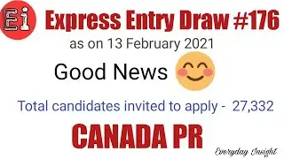 Canada PR Express Entry Draw 176 | lowest CRS Score ever