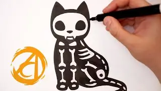 COMO DESENHAR UM GATO ESQUELETO ☠️ Halloween com a Dai Oliveira
