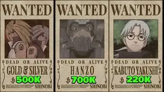 Wanted Posters and Bounties of Naruto Villains