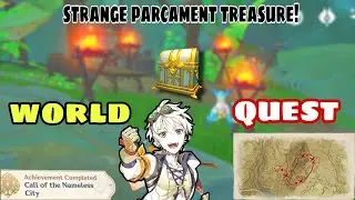 Strange Parchment Treasure | Sumeru Hidden Achievement  : Call of the Nameless City  Genshin Impact