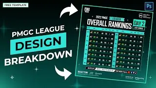 PMGC 2022 League Points Table Design Breakdown | Adobe Photoshop CC | Free Template | #PUBG #BGMI