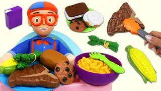Yum! Blippi Enjoys A Big Steak Dinner!