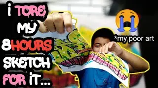 Making GRAFFITI SKETCH for 8 hours and then tearing it #graffiti sketch | Serean miles